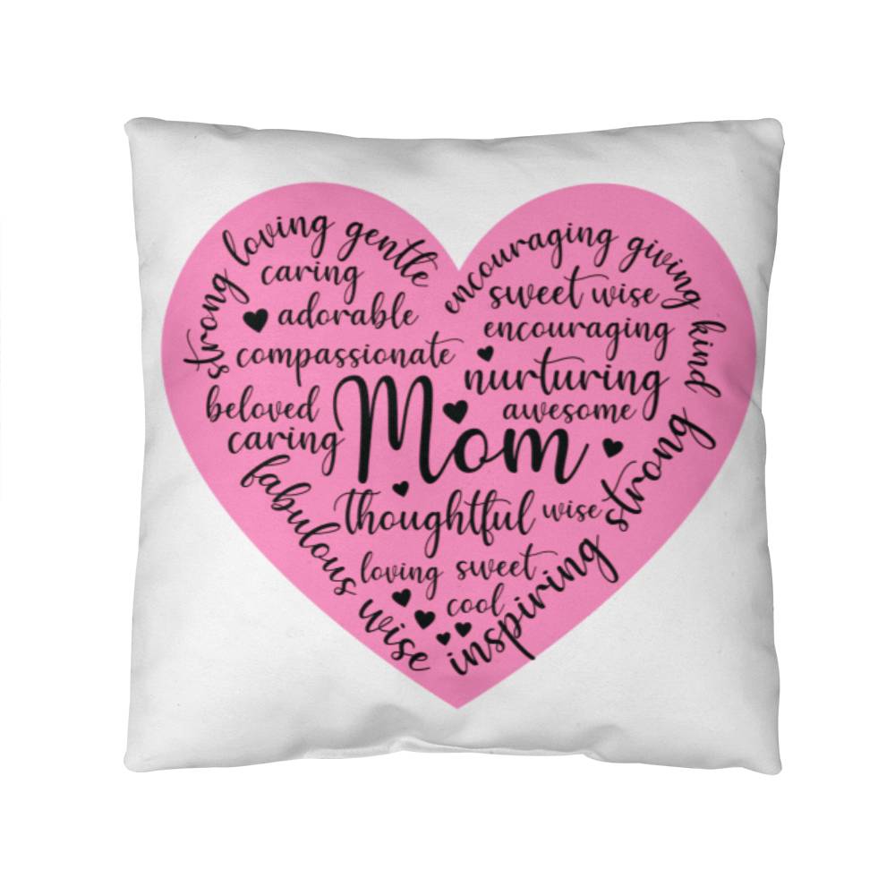 Sweet Pink Heart Pillow for Mom