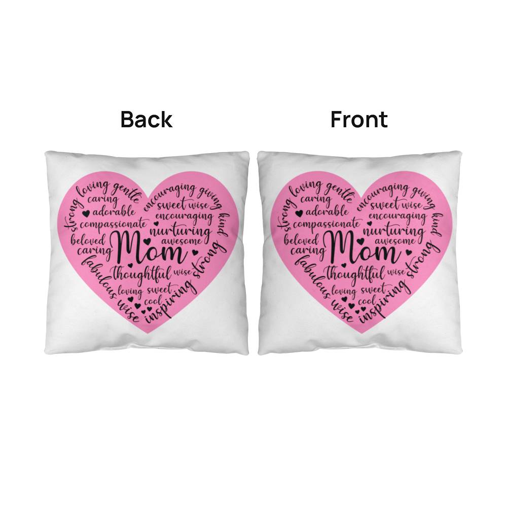 Sweet Pink Heart Pillow for Mom