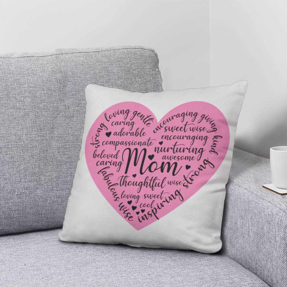 Sweet Pink Heart Pillow for Mom