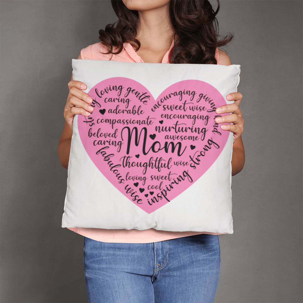 Sweet Pink Heart Pillow for Mom