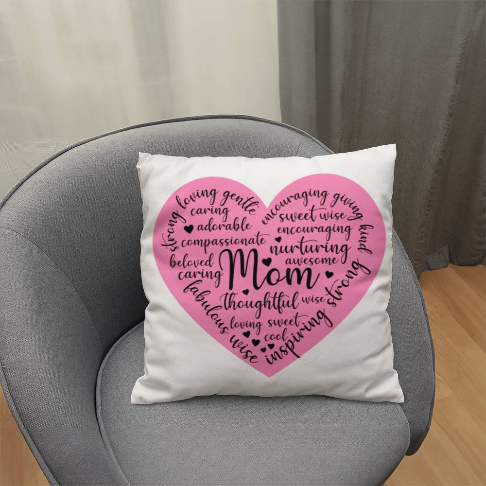 Sweet Pink Heart Pillow for Mom