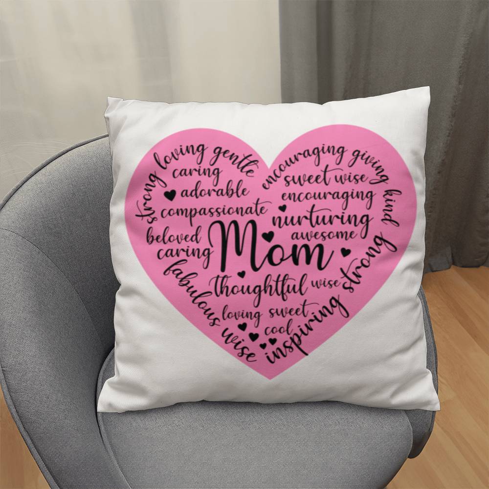 Sweet Pink Heart Pillow for Mom
