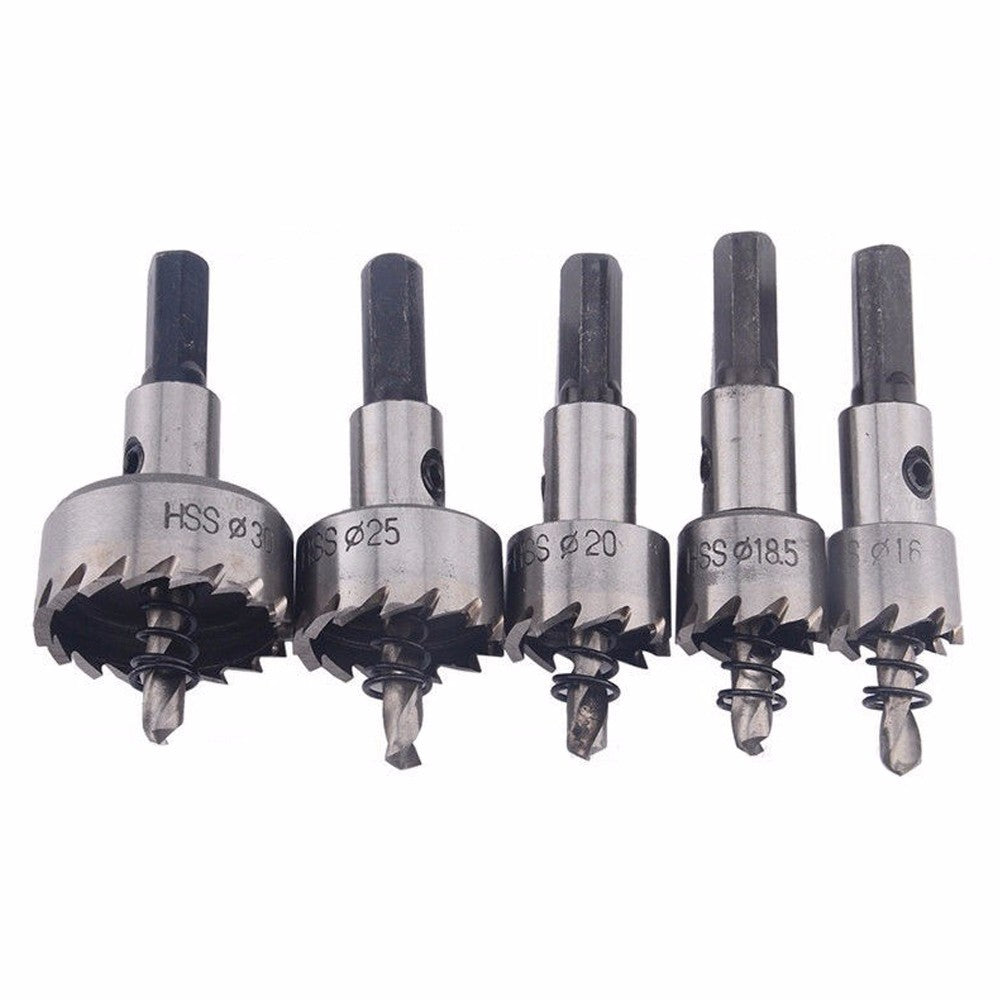Stainless Steel Hole Saw Set: 5-Piece HSS High-Speed